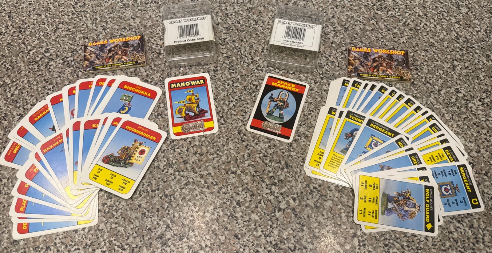 Citadel Combat Cards SPACE MARINES & MANO’WAR Card Deck Games Workshop 1992