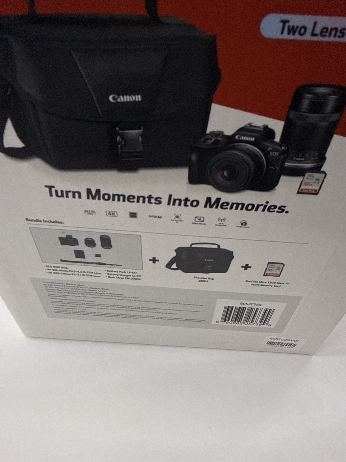 Canon EOS R100 Mirrorless Camera Two Lens Bundle In Black 6052C068