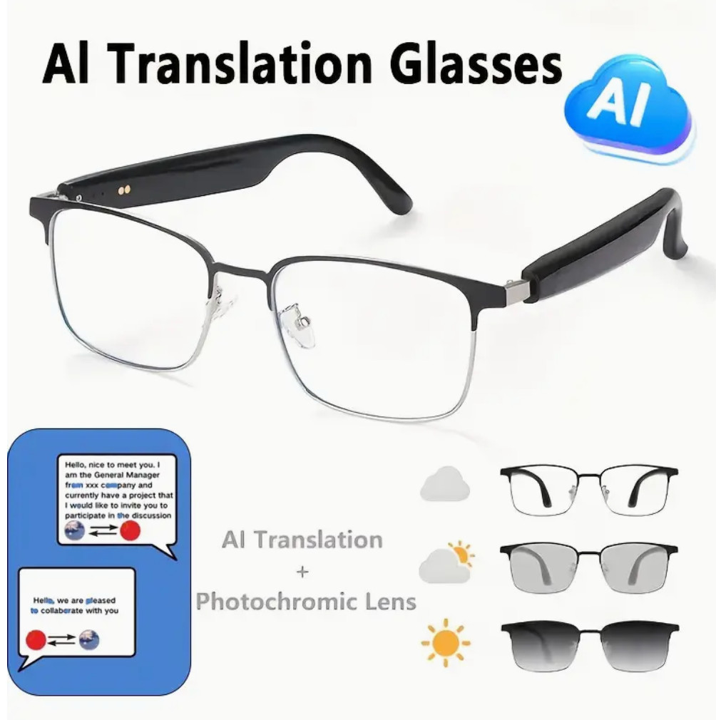 Bluetooth Smart Glasses with Speakers Eyewear Music Translator Headphones Policr