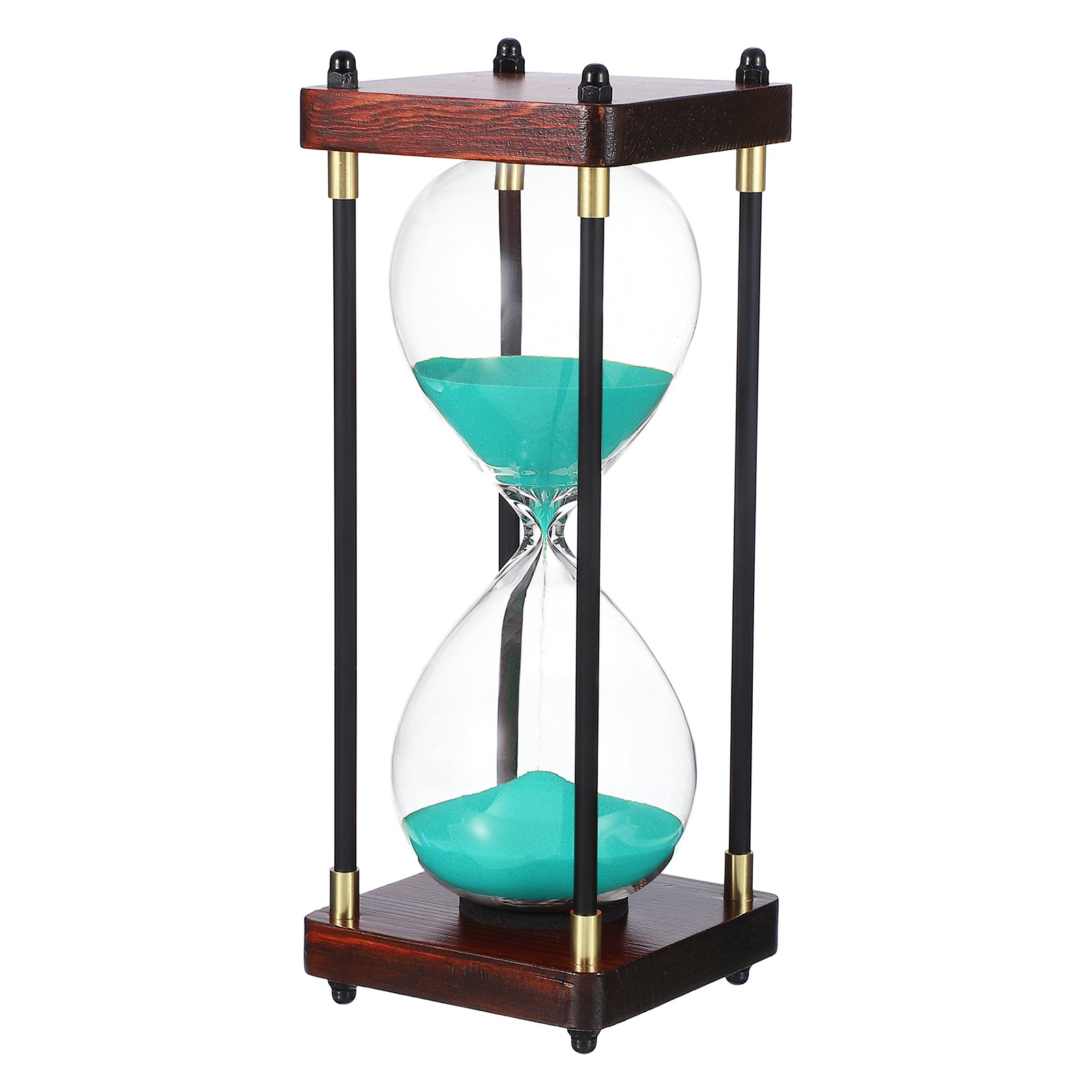 Large Decorative Sand Timer, 30 Min Modern Wooden Hour Glass, Green(Style 2)