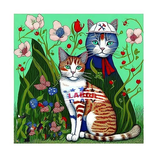 Canvas Wall Art - FootePrint Art 'Labor Day 14"L x 14"W Stretched Canvas