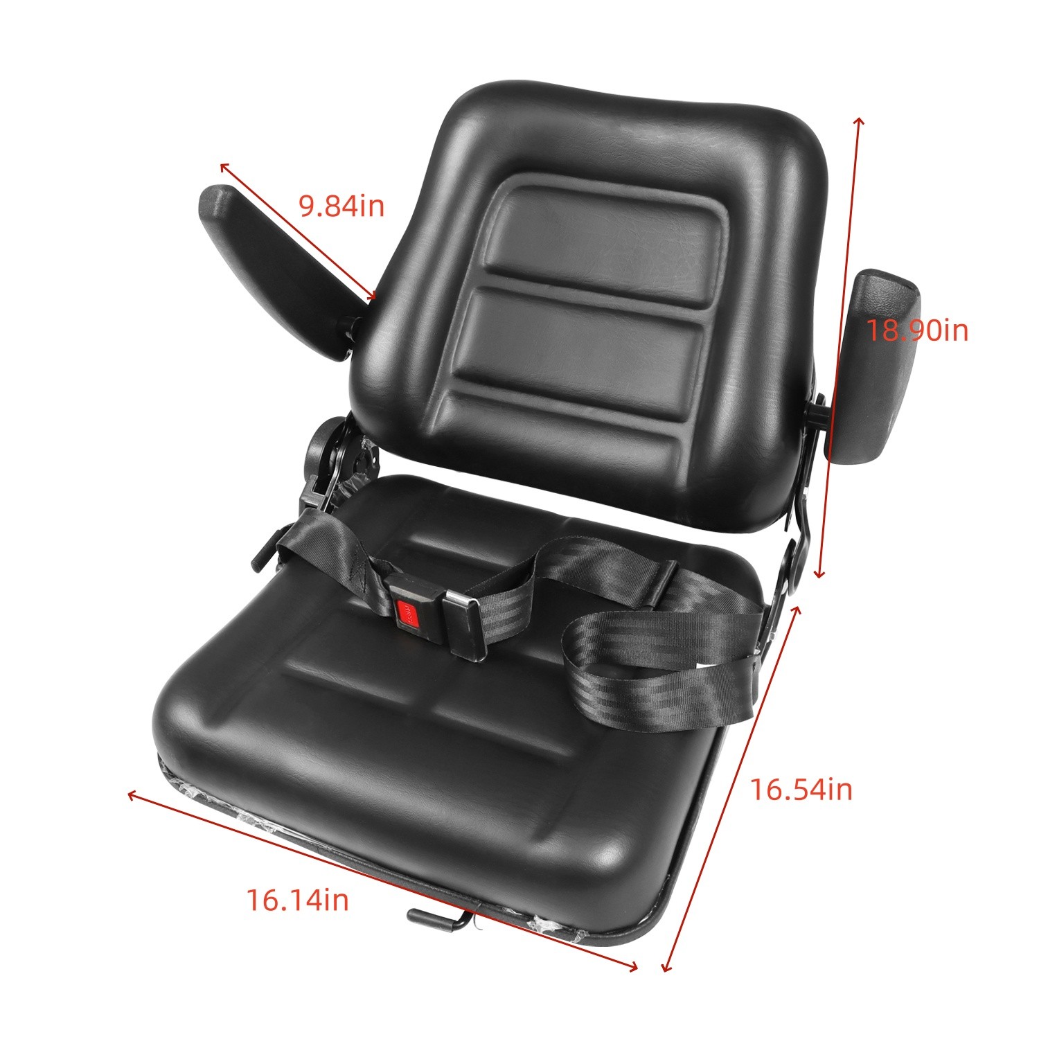 Universal Forklift Tractor Seat Backrest Adjustable w/ Armrest