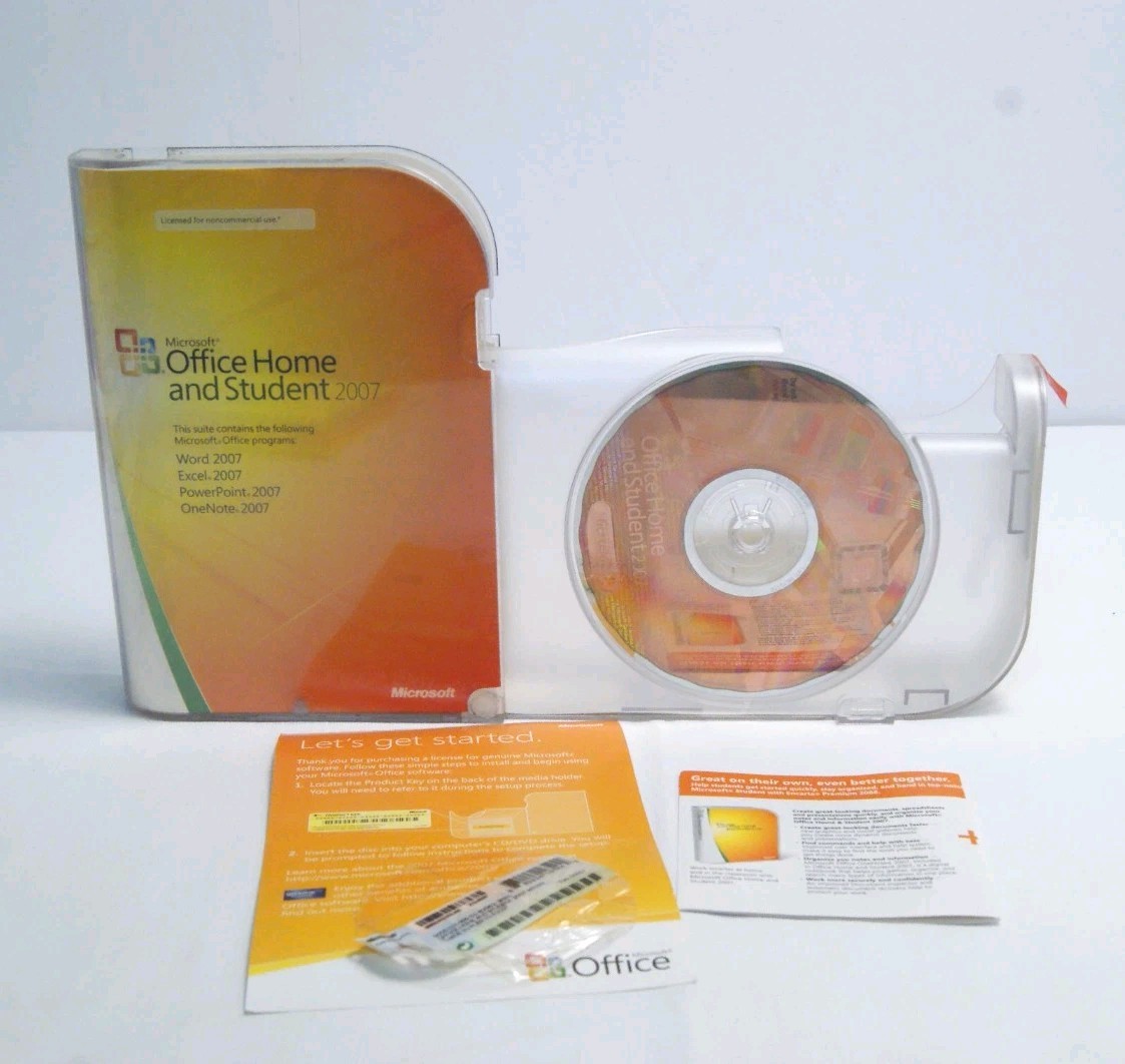 Microsoft Office 2007 Home & Student Product Key Word Excel PowerPoint No Books