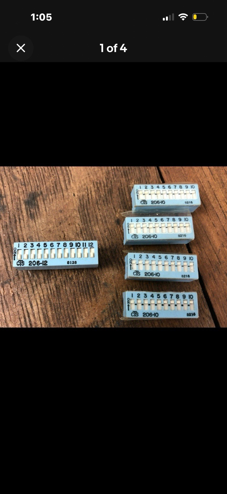 NOS - Mixed Lot of 5 CTS DIP Switches 206-10 & 206-12 Switches Slide Type Switch