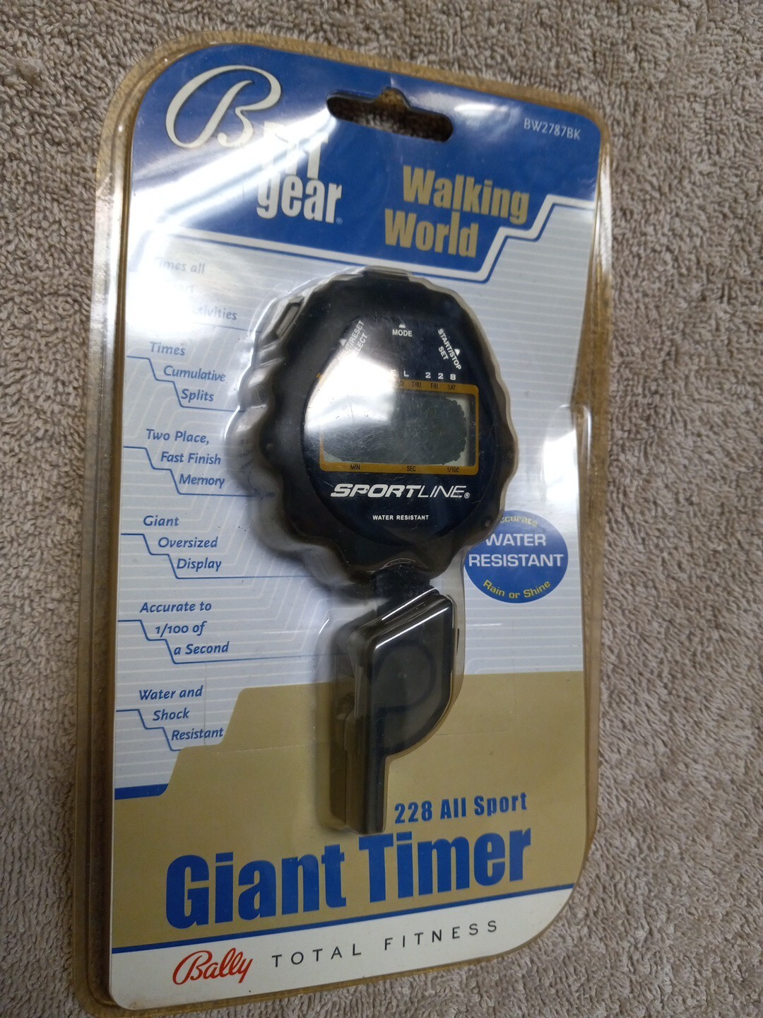 Sportline Giant Water-resistant Sport Timer-Stopwatch BW2787BK