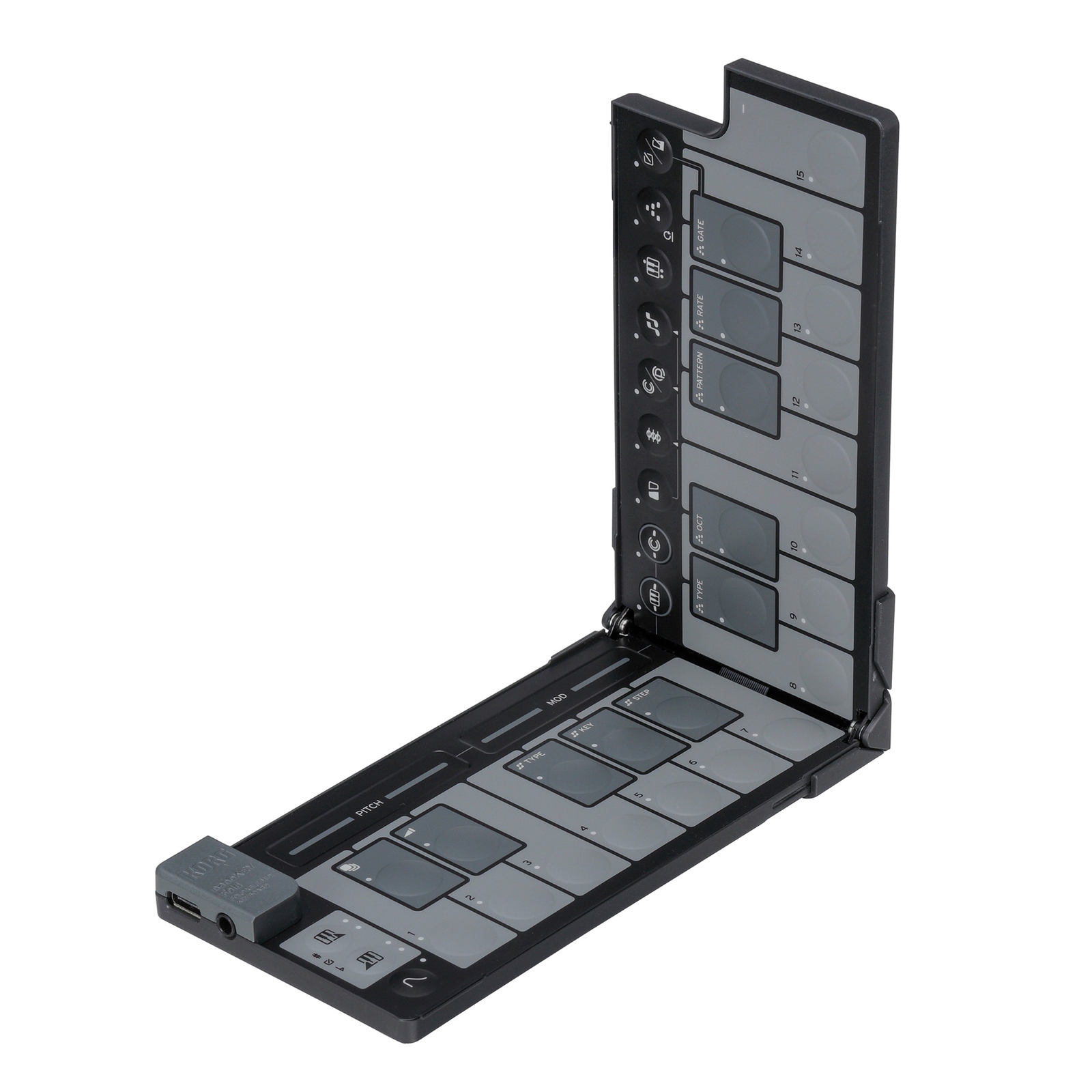 Korg nanoKEY Fold Foldable Smartphone-Size USB-C MIDI Keyboard, Black