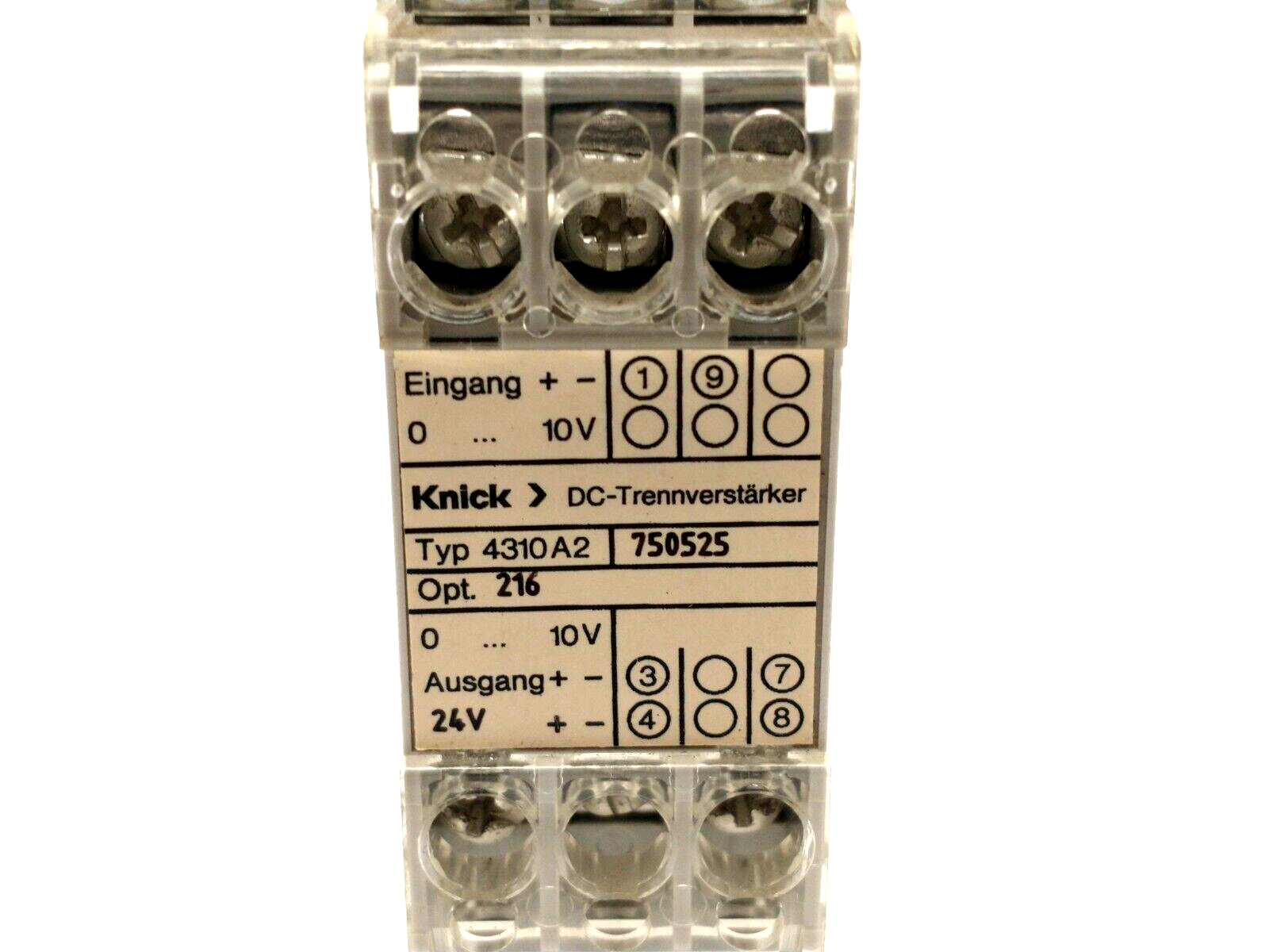 Knick 4310A2 Opt. 216 DC Isolation Amplifier 0-10V