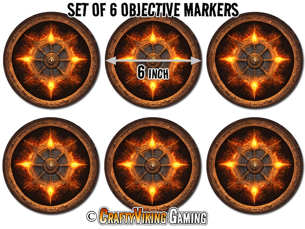 Objective Markers 6" inch FORGE OF CHAOS for Warcry Warhammer AoS Age of Sigmar
