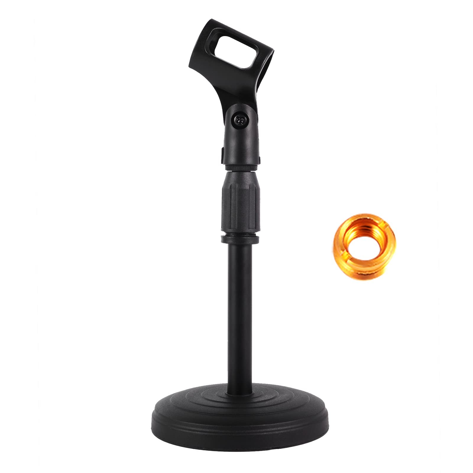 Desktop Microphone Stand, Heavy Duty with Non-Slip Base, 3/8" and 5/8" Adapter