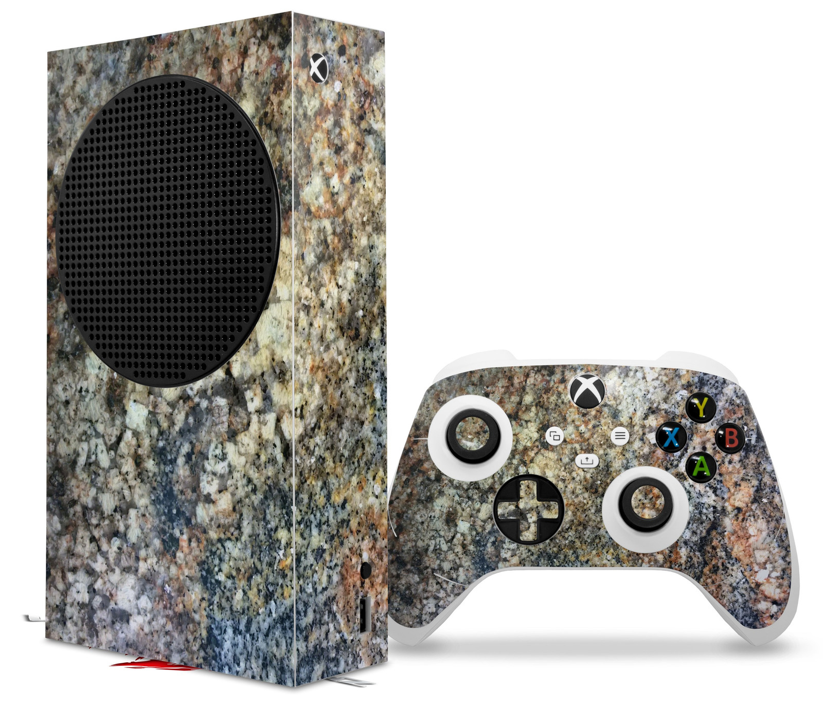 Skin Wrap for XBOX Series S Console Controller Marble Granite 05 Speckled
