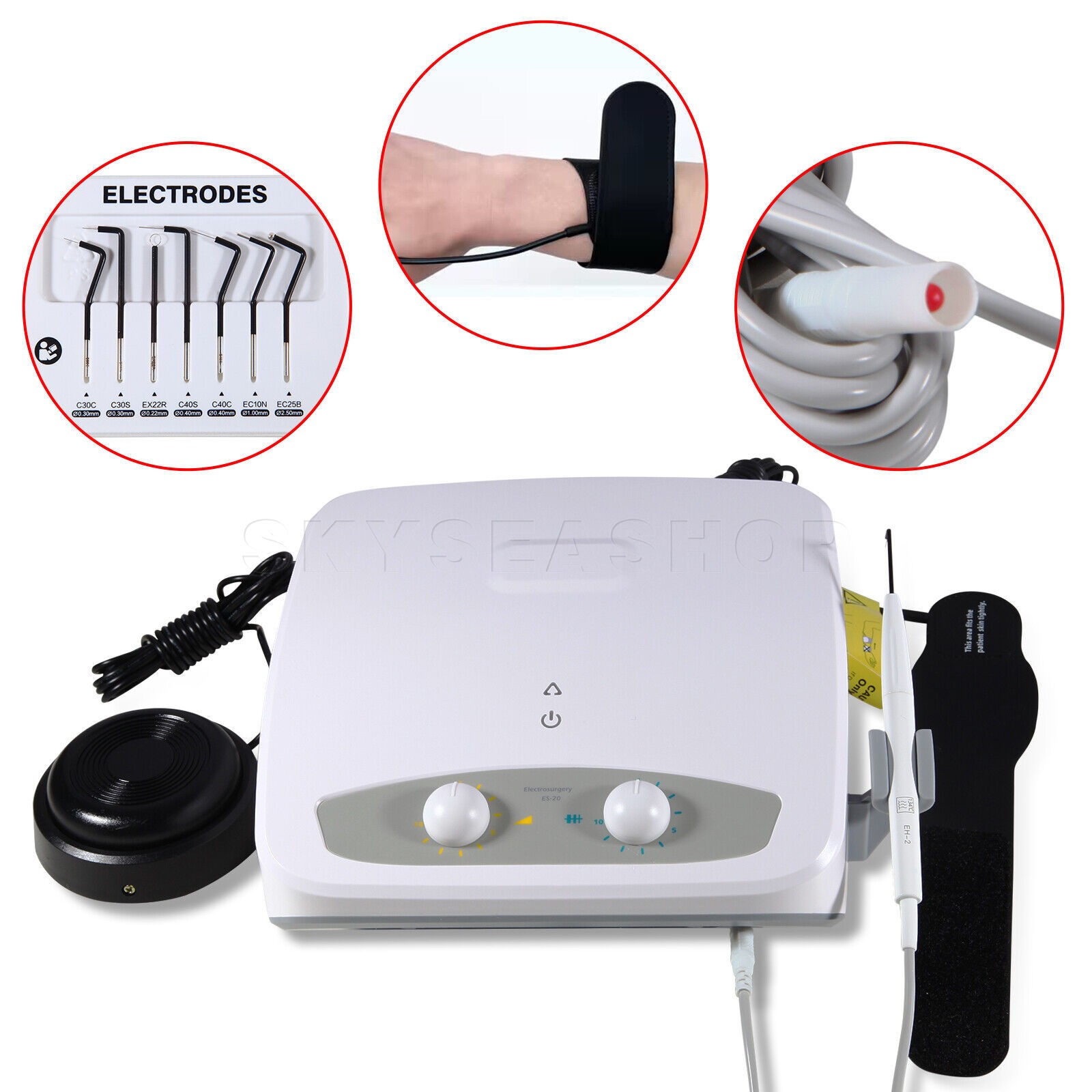 ES-20 Electrosurgery Dental Cutting Unit W/ 7 Electrodes Tips 110V