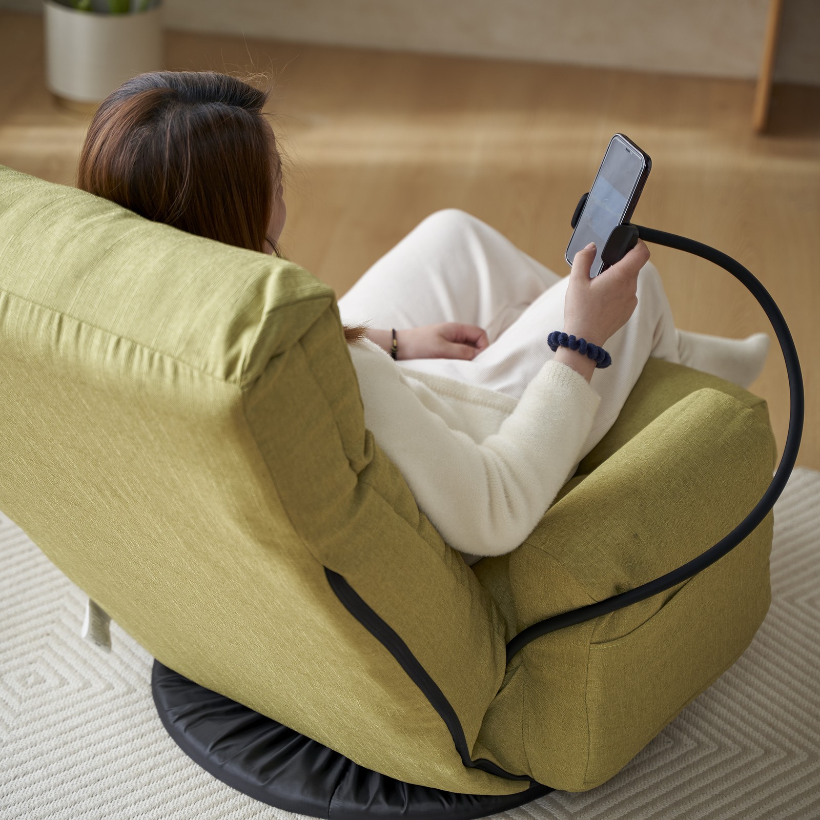 Adjustable Lounge Sofa Chair 360 Rotatable Recliner Green