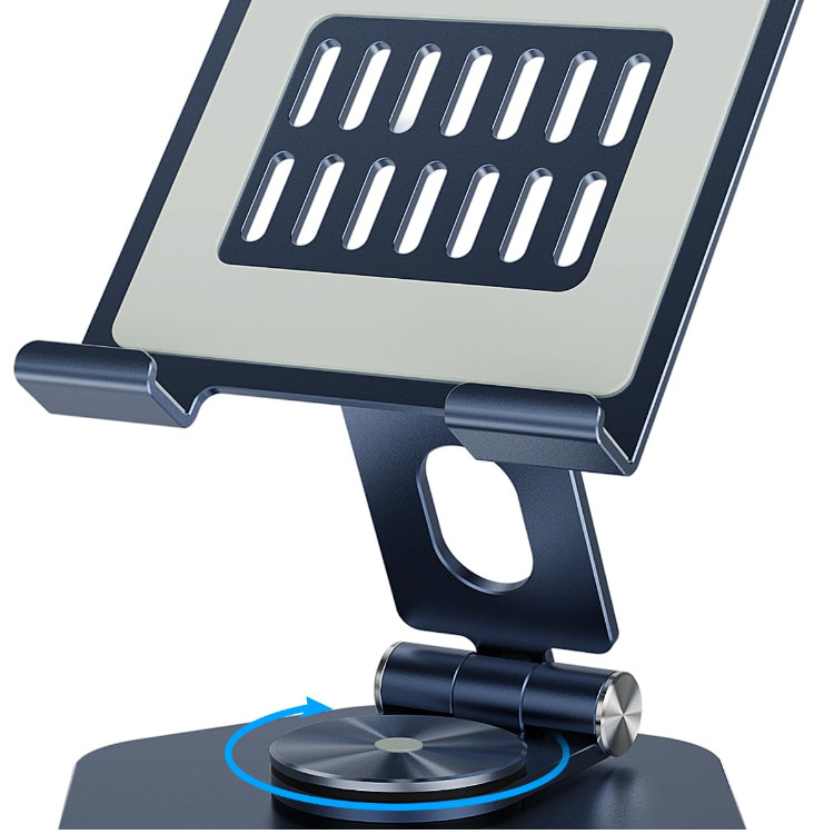 Aluminum Tablet Stand 360 Swivel 5-12.9in Foldable Heat Dissipating