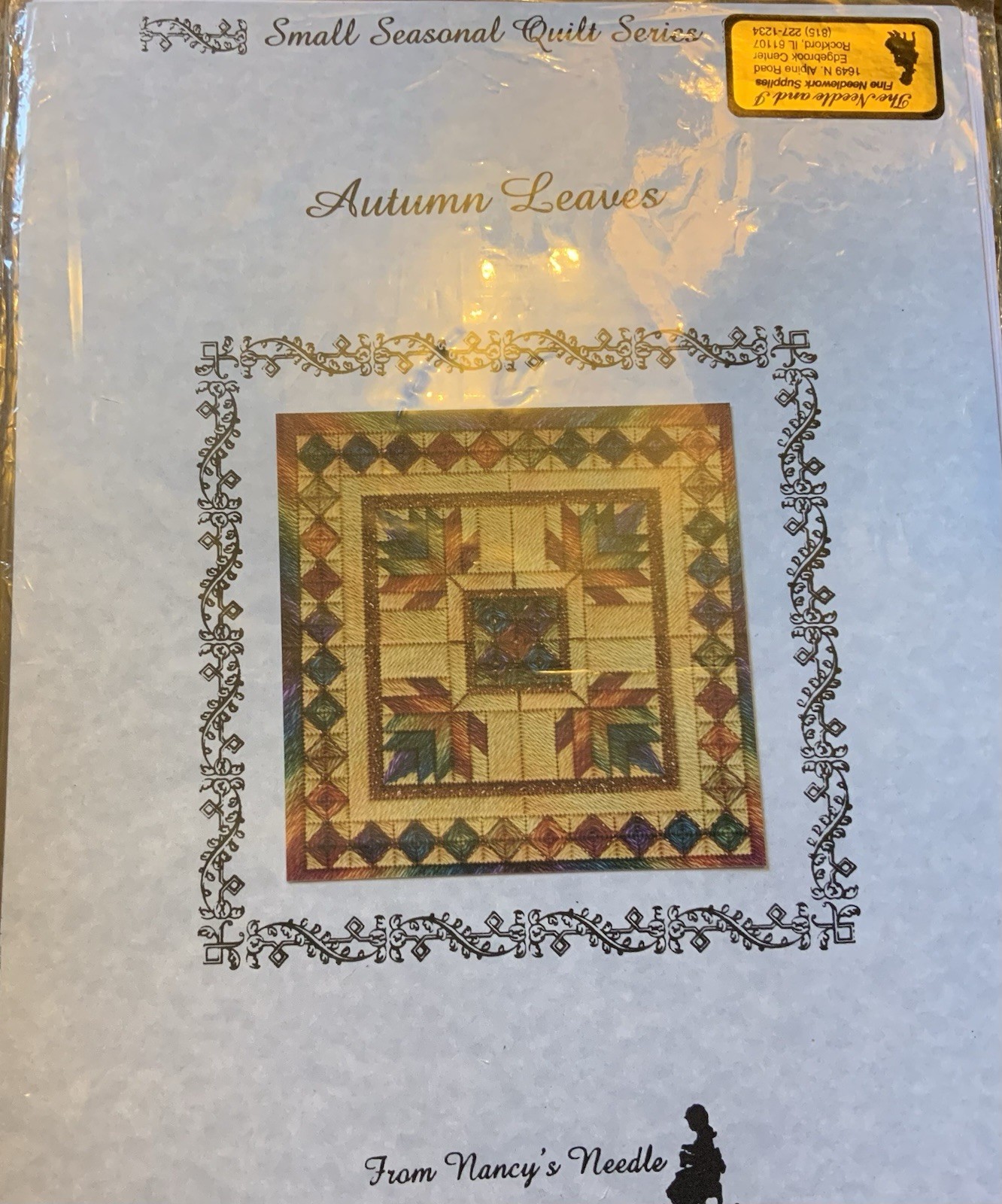 From Nancy’s Needle-Small Seasonal Quilt Series—Autumn Leaves needlept long stch