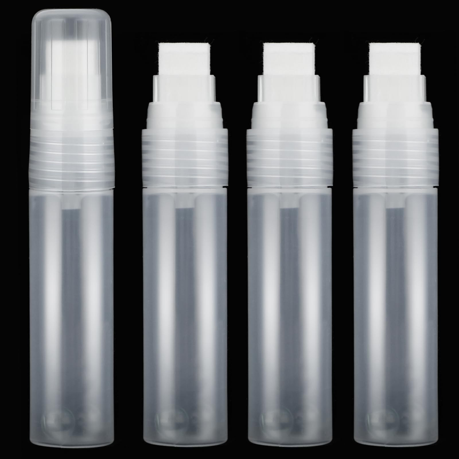 4 Pcs Refillable Paint Pens Empty Graffiti Markers transparent