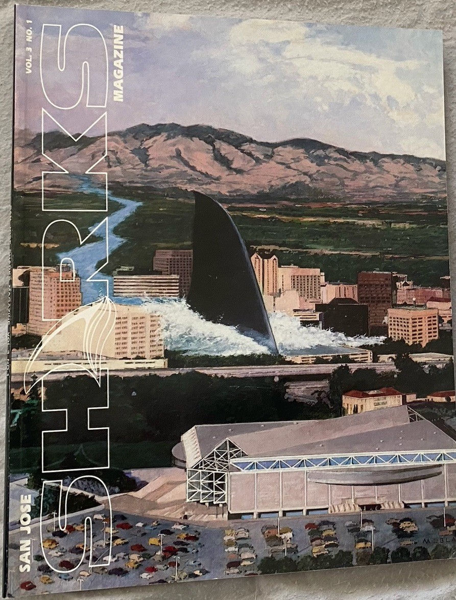 San Jose Sharks NHL Vol.3 No.1 1993-1994 Season Program Fin in Cityscape Cover