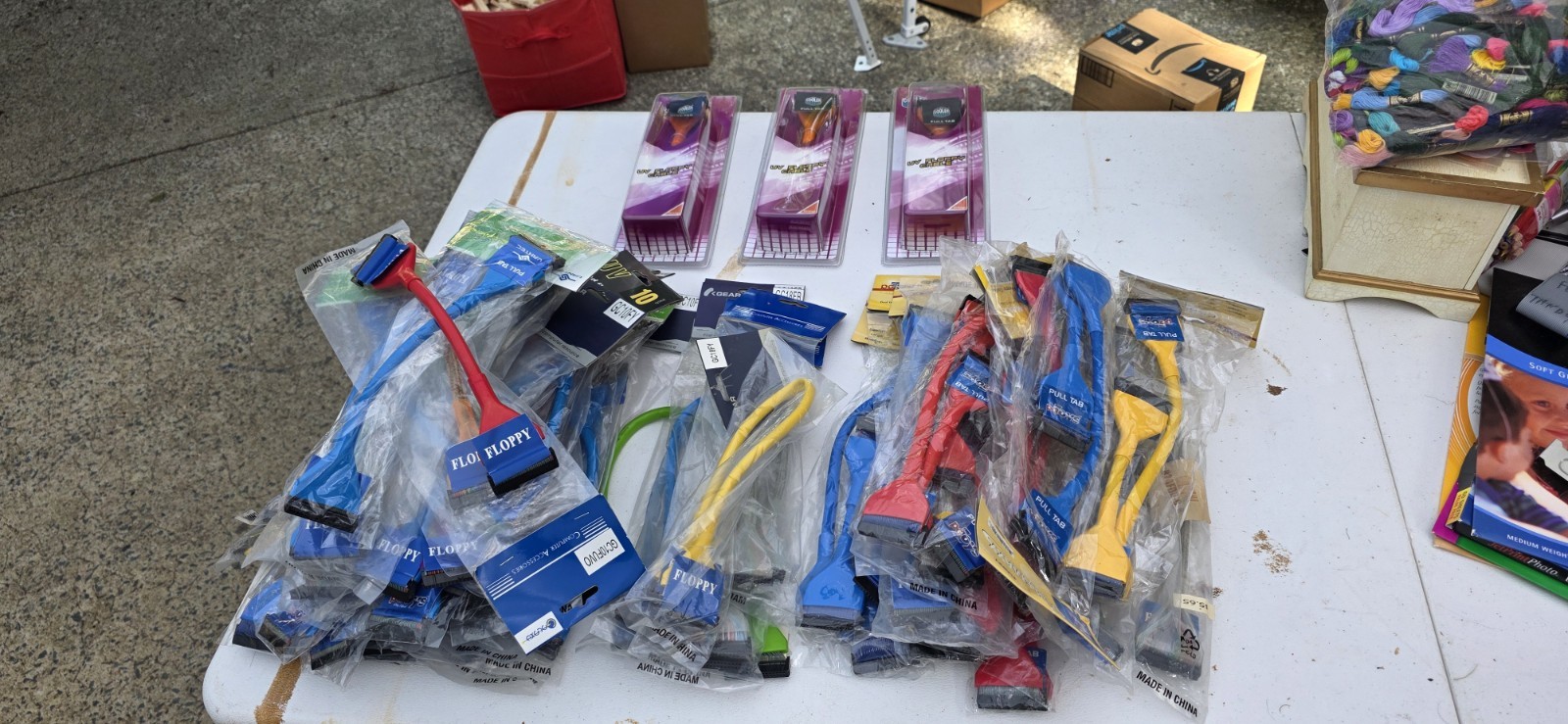 Lot Of 56 New Old Stock Rounded Floppy Cables Vintage Computer Parts