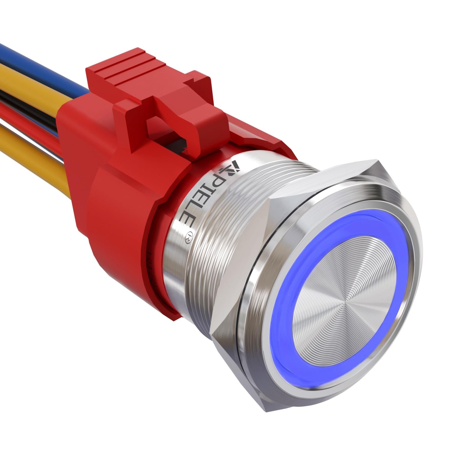 10 Amp 22mm Latching Push Button Switch 12V Angel Eye LED Waterproof Stainles...