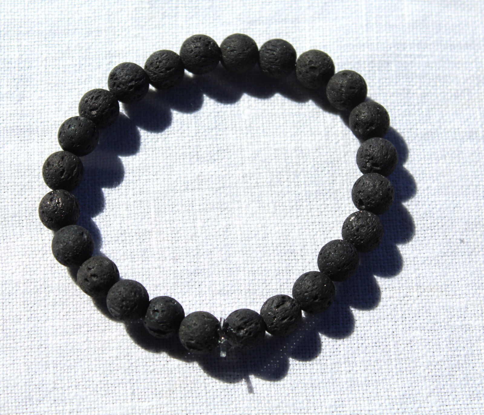 Handmade Stretch Bracelet - 8mm Black Lava - Grounding - Focus - Balance