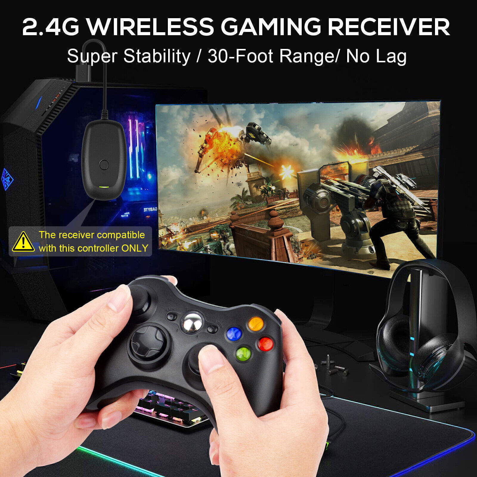 Wireless Remote Controller for Microsoft Xbox 360 Gamepad Game Console Black New