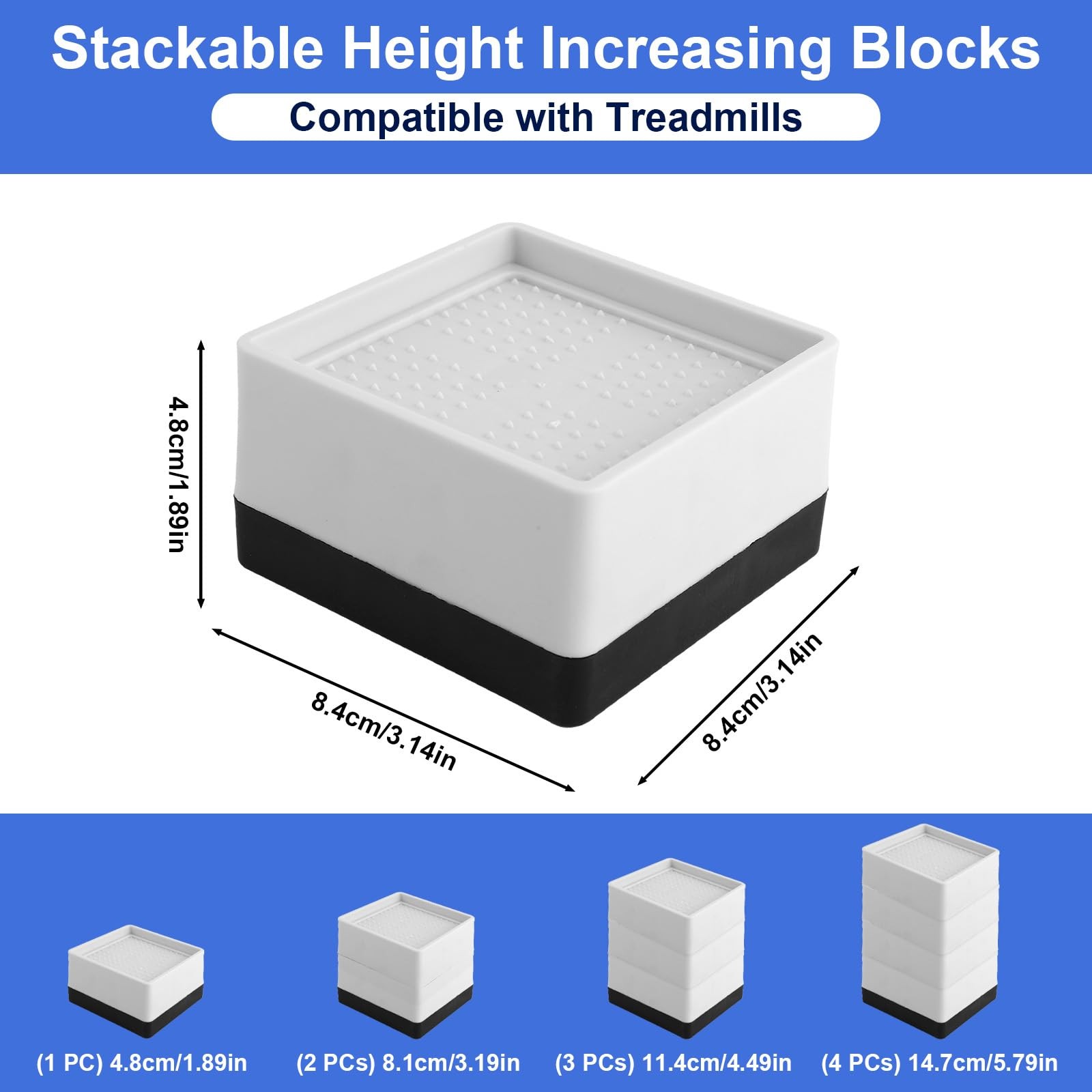 Heavy Duty Treadmill Incline Riser Blocks Stackable NonSlip Adjustable Ramp
