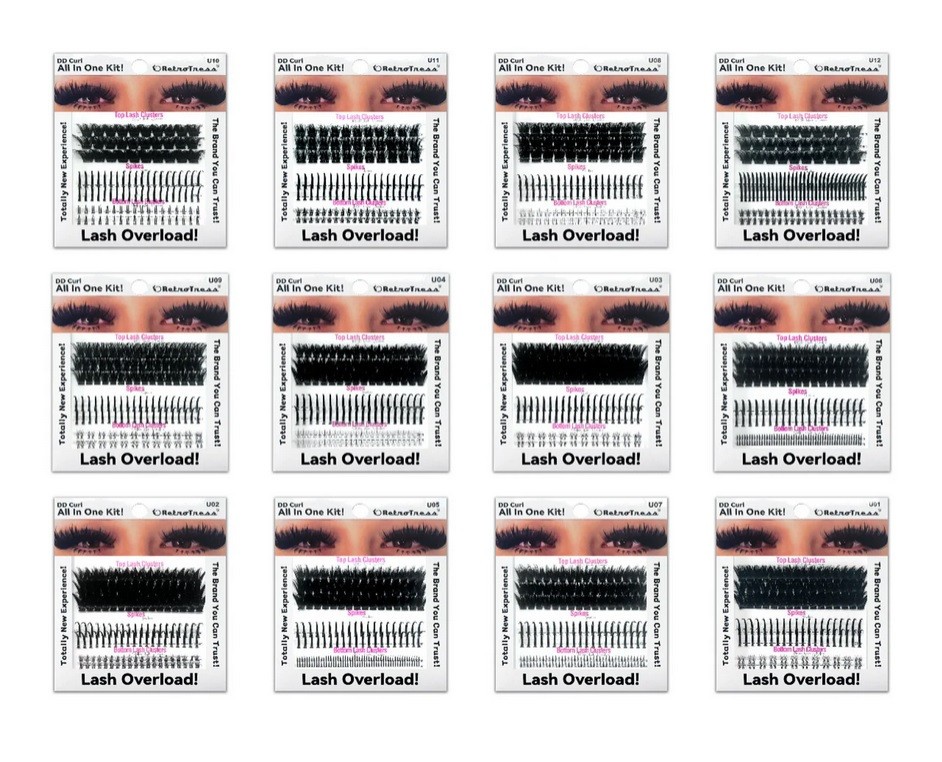 Retro Tress ALL IN ONE KIT 3 IN 1 BOX Lashes Extension Clusters Kit