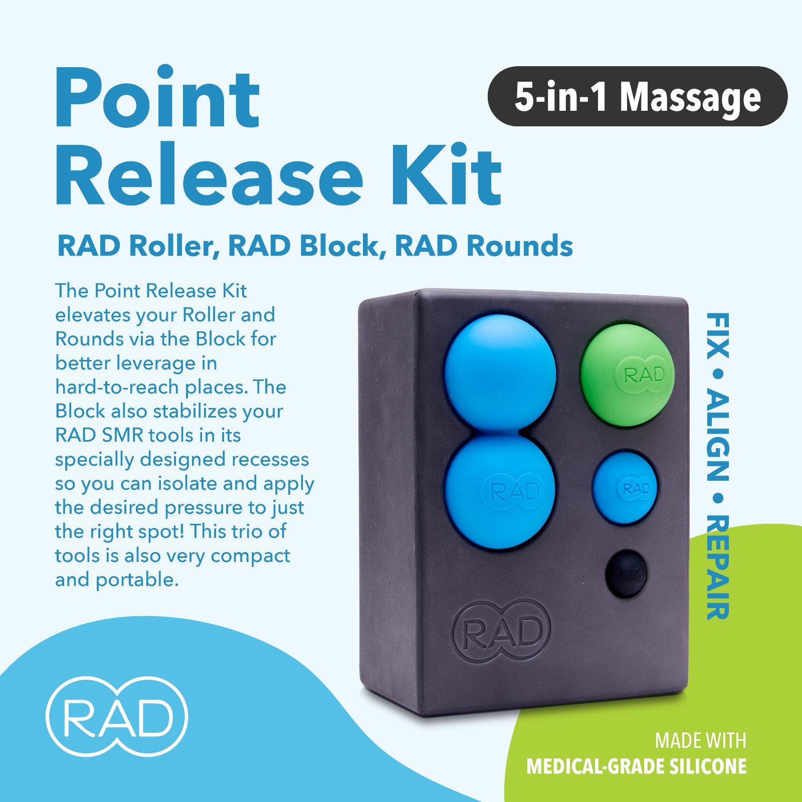 RAD Point Release Kit / 5-in-1 Massage Tool Kit - NEW
