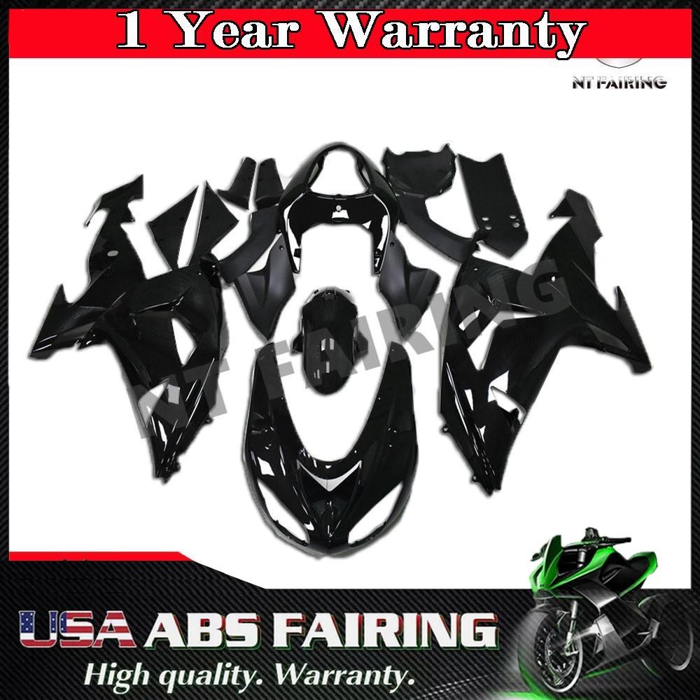 MSH Fit for Kawasaki ZX10R 2006 2007 Glossy Black Injection Fairings Kit c016