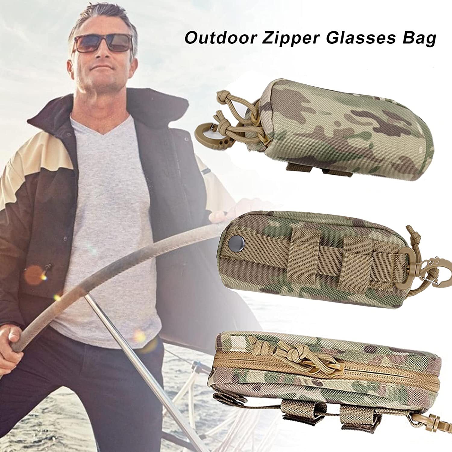 Tactical MOLLE Eyeglass Case Shockproof Protective Box Outdoor Sunglasses Case