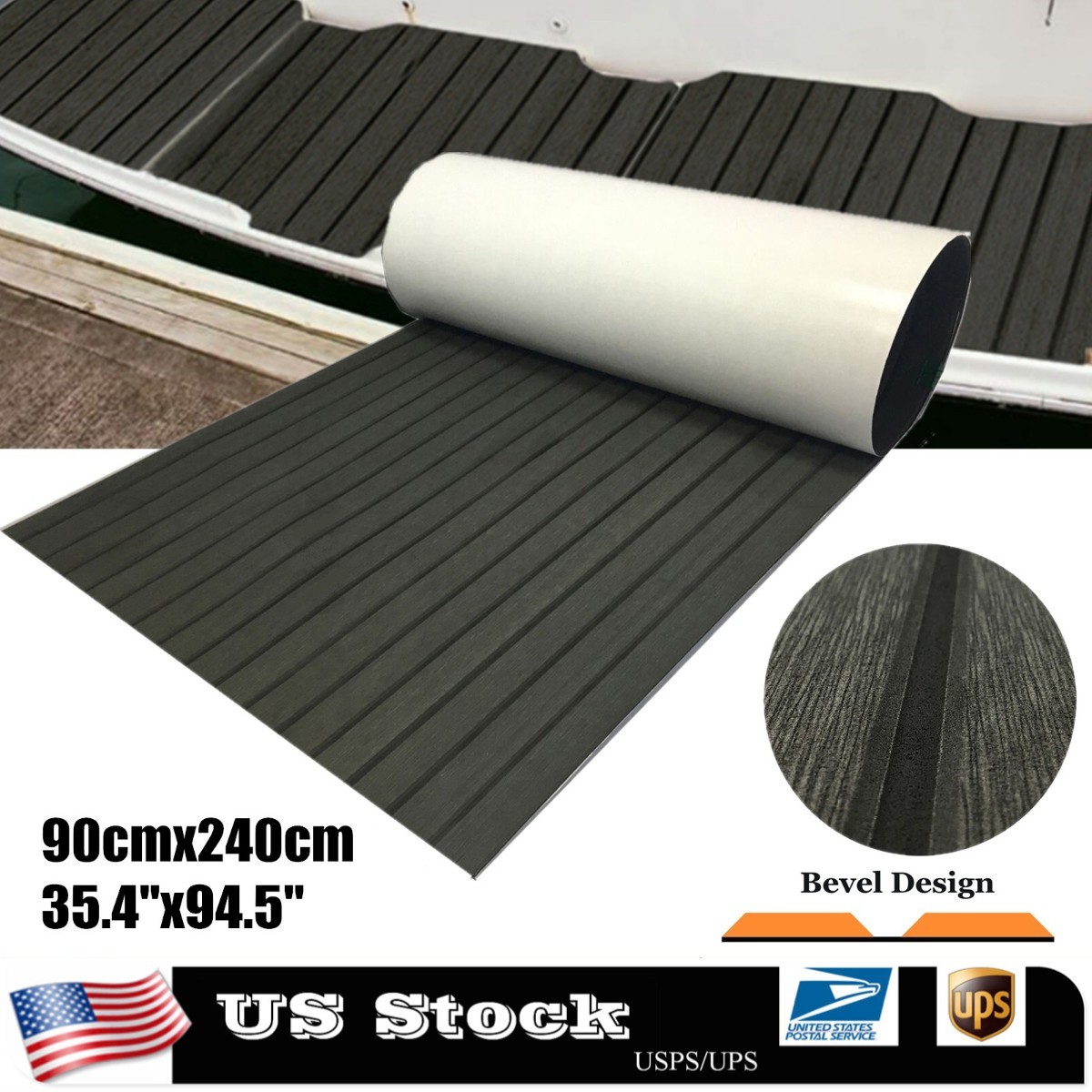 Charcoal Gray Non-Slip Boat Decking Sheet Mat EVA Foam Marine Flooring Yacht Pad