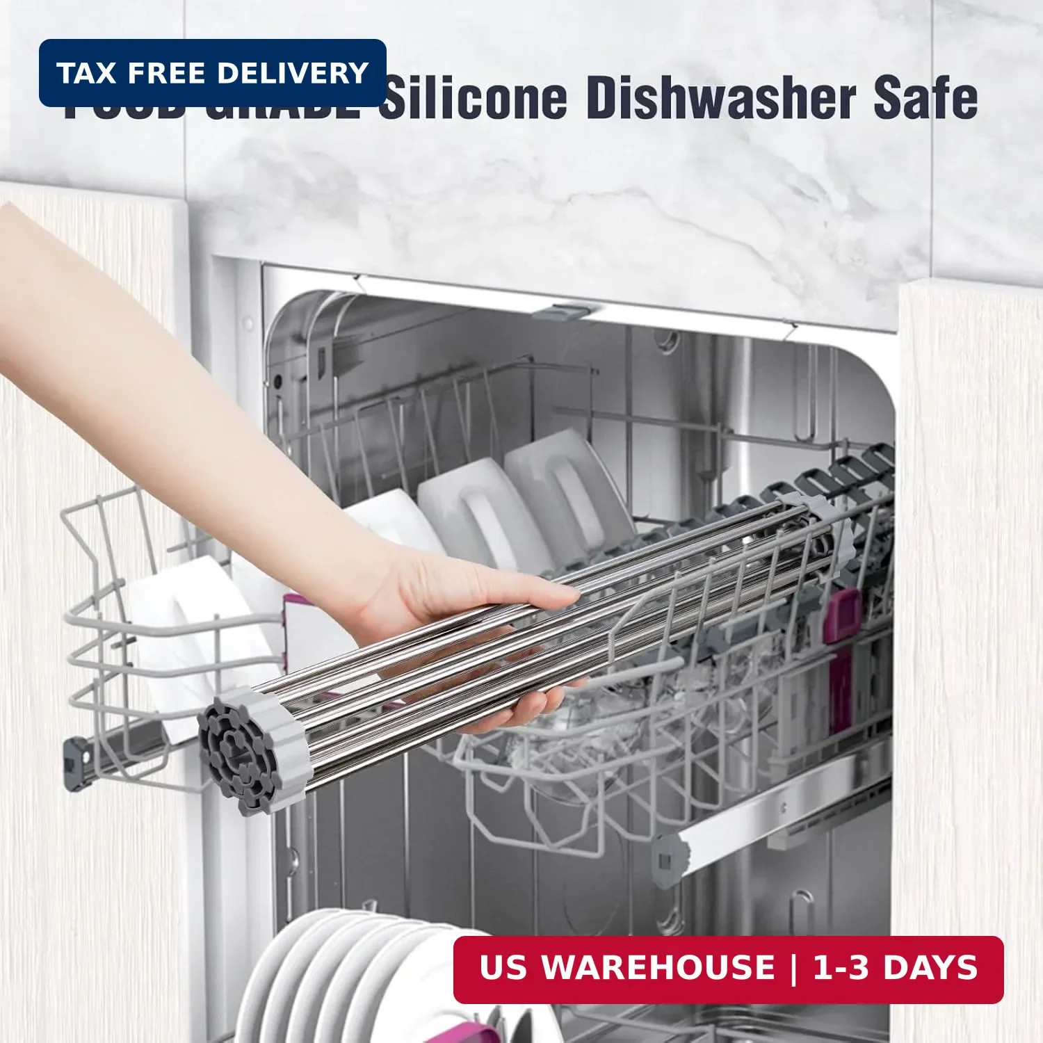 17.7" x 15.5" Roll Up Dish Drying Rack Over Sink Drying Rack Sink Cover Kitchen