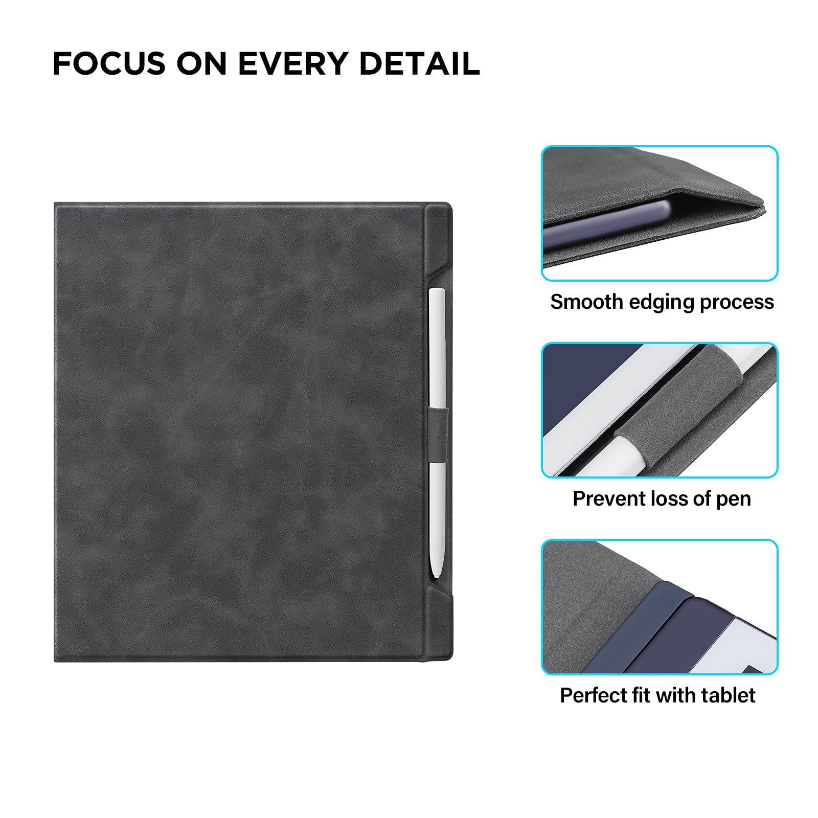 Case for Remarkable 2 Paper Tablet 10.3" 2020, PU Leather Folio with Pen Ho