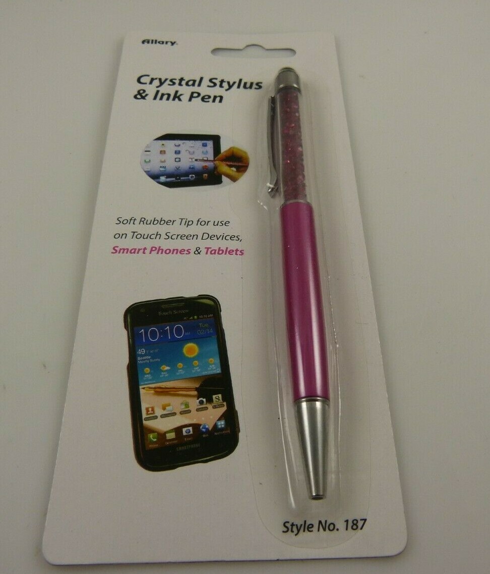 compatible with Ipad iphone smart phone 2 in 1 stylus pen pink crystal