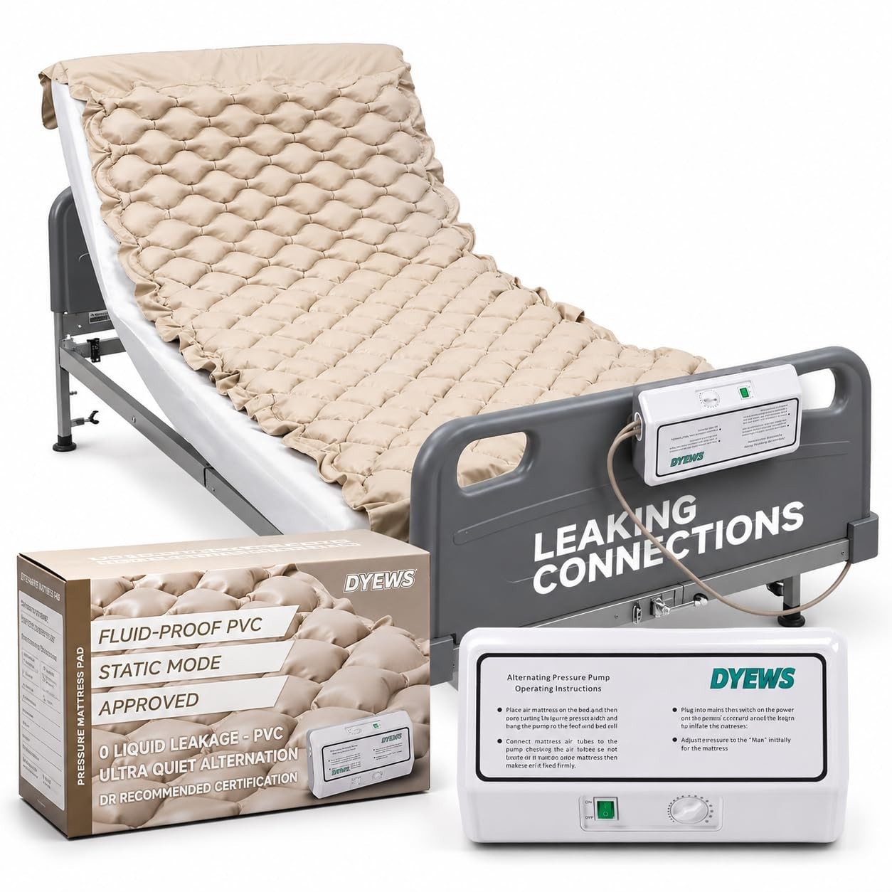 Alternating Air Pressure Mattress Pad for Hospital & Home Use - Relief for Bed S