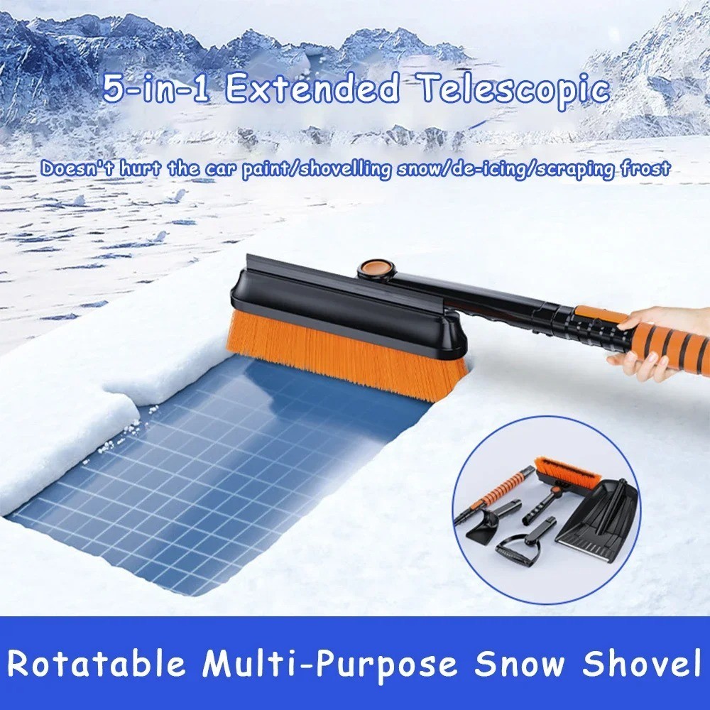 Winter Car Snow Ice Scraper Brush Shovel Set Retractable Windshield Tool