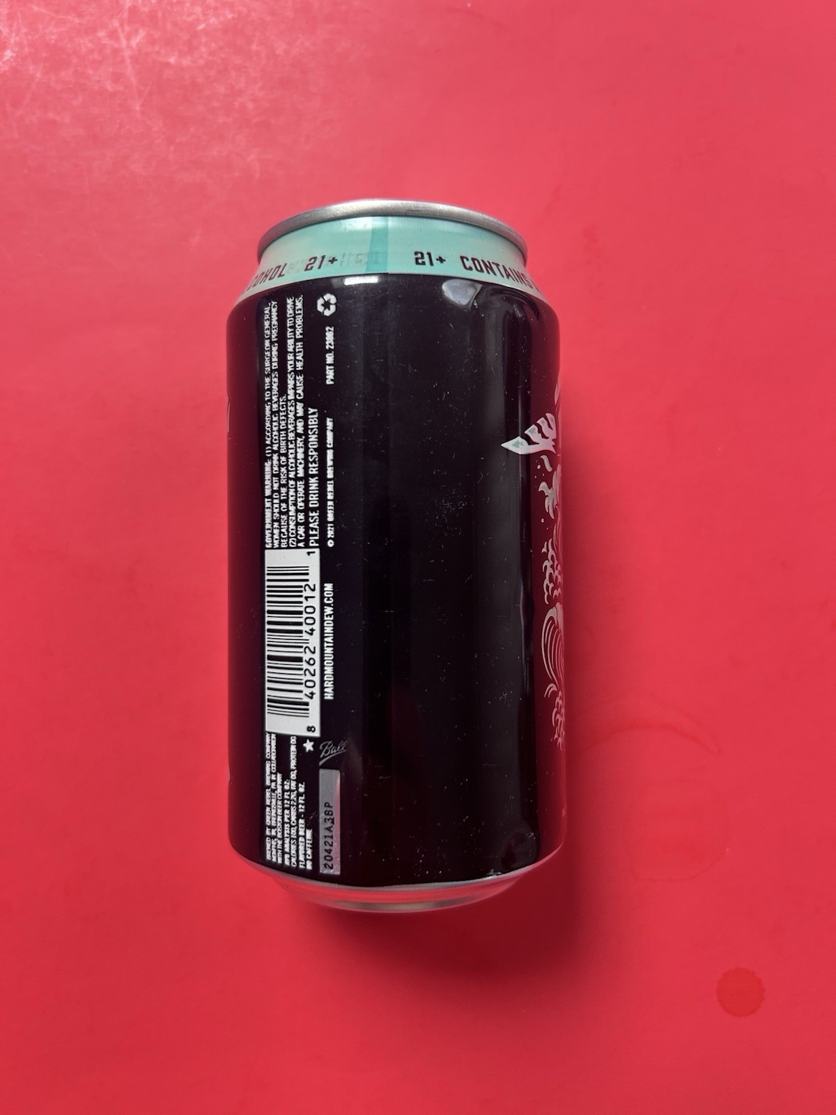 Mountain Dew HARD Baja Blast Zero Sugar Empty Bottom Opened 12oz Can