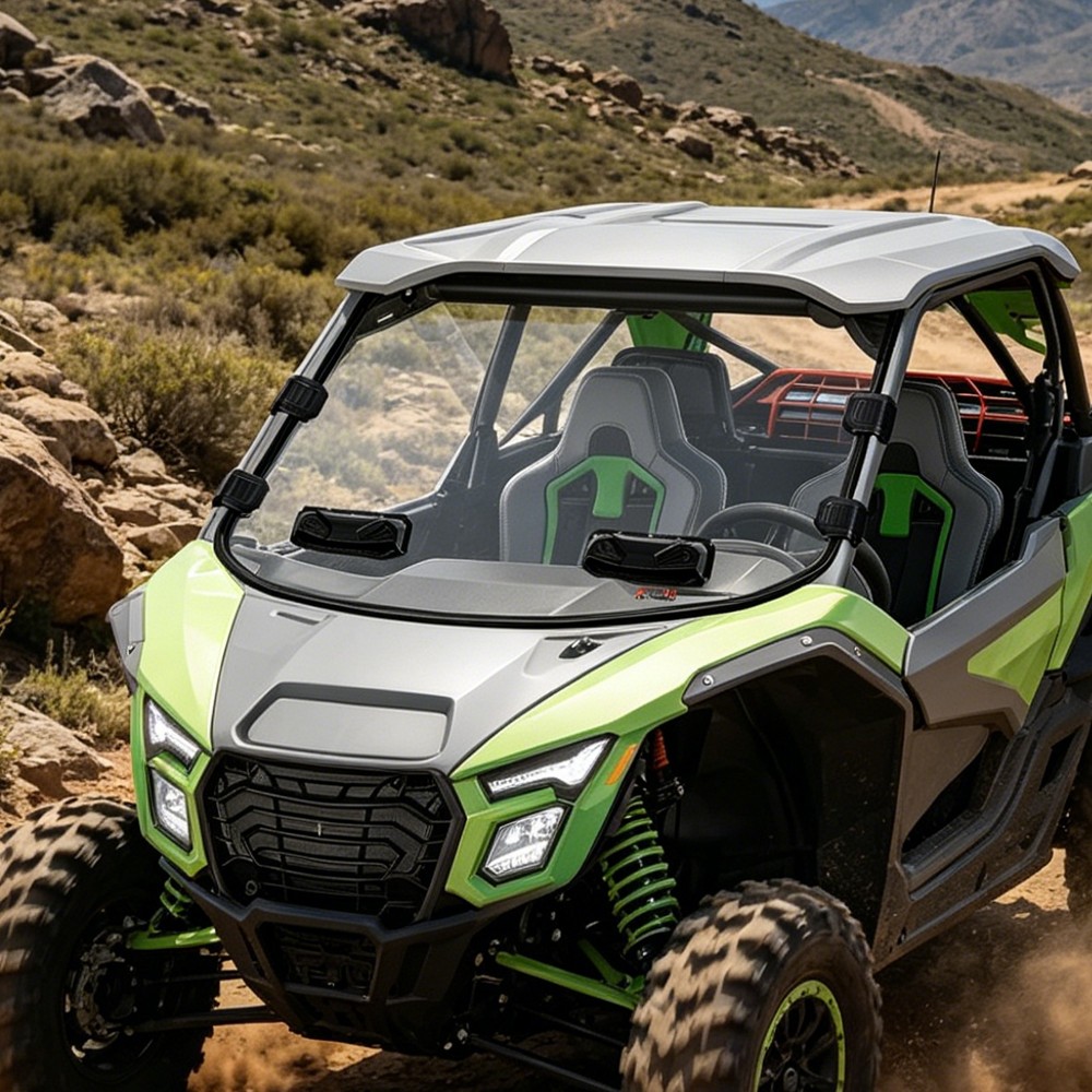 Front Window Vented Windshield Scratch-Resistant For Kawasaki Teryx 4 H2 2026