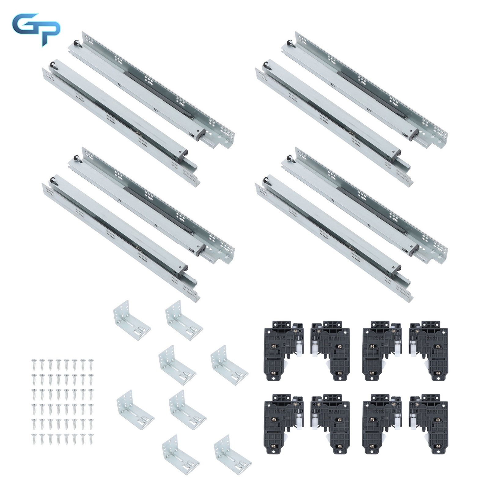 Full Extension Undermount Drawer Slides 18 Inch Soft Close Concealed