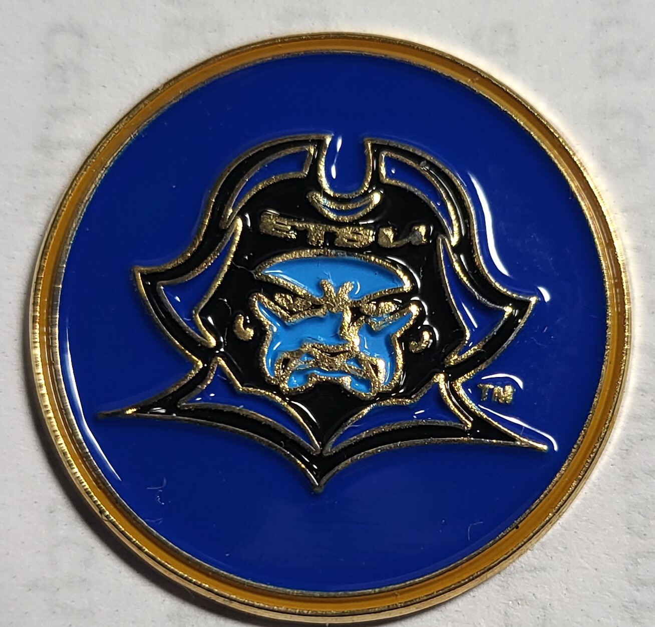 East Tennessee State University Thin Enameled Metal Golf Ball Marker 