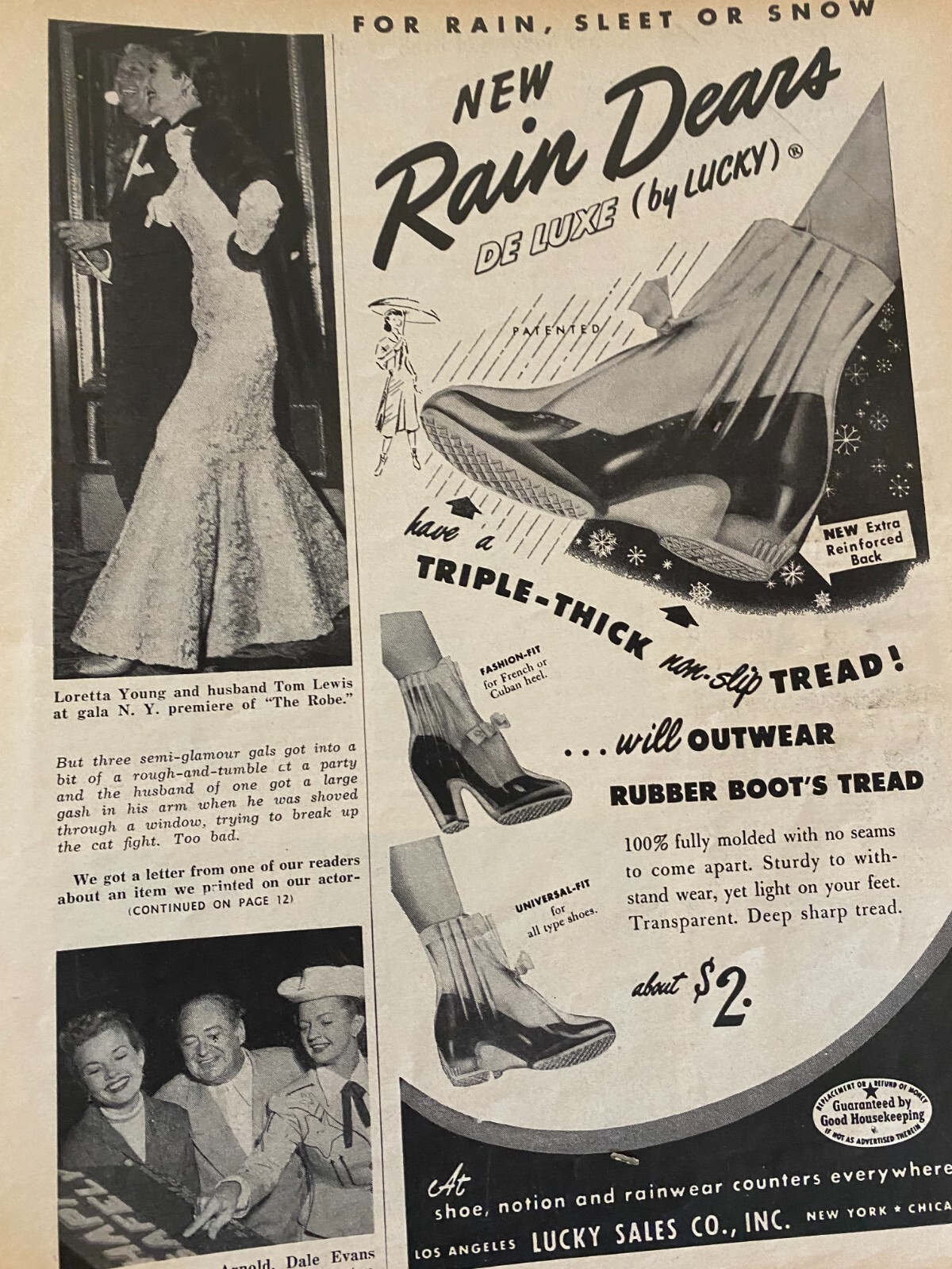 Rain Dears Boots, Vintage Print Ad, a