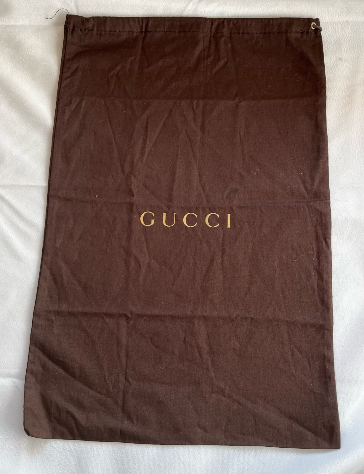 Gucci Dust Bag Storage Cover Drawstring Brown 17" x 11.4"