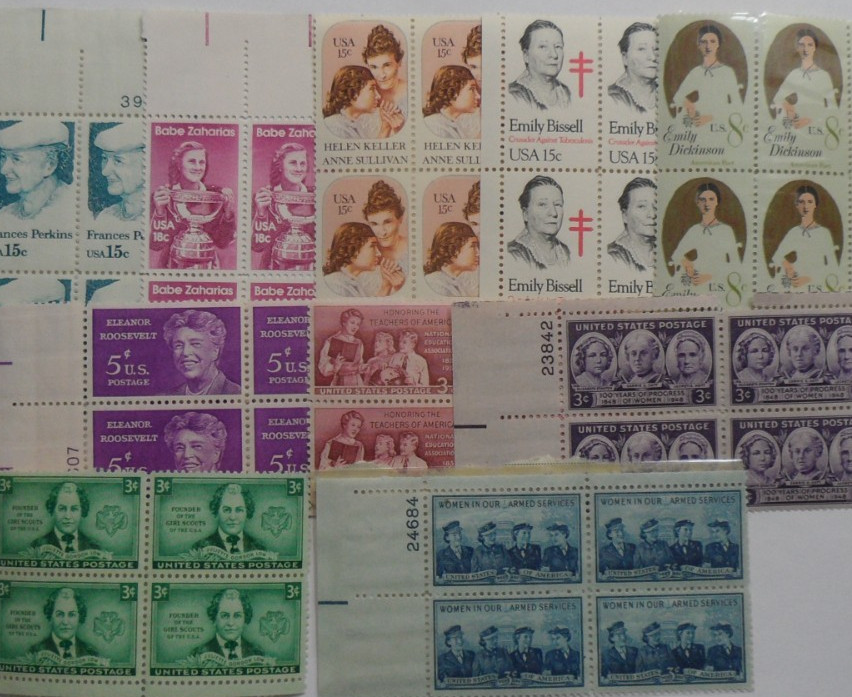 Discount Stamps : USA 10 DIFFERENT MINT / MNH PLATE BLOCK - WOMEN TB SCOUTS