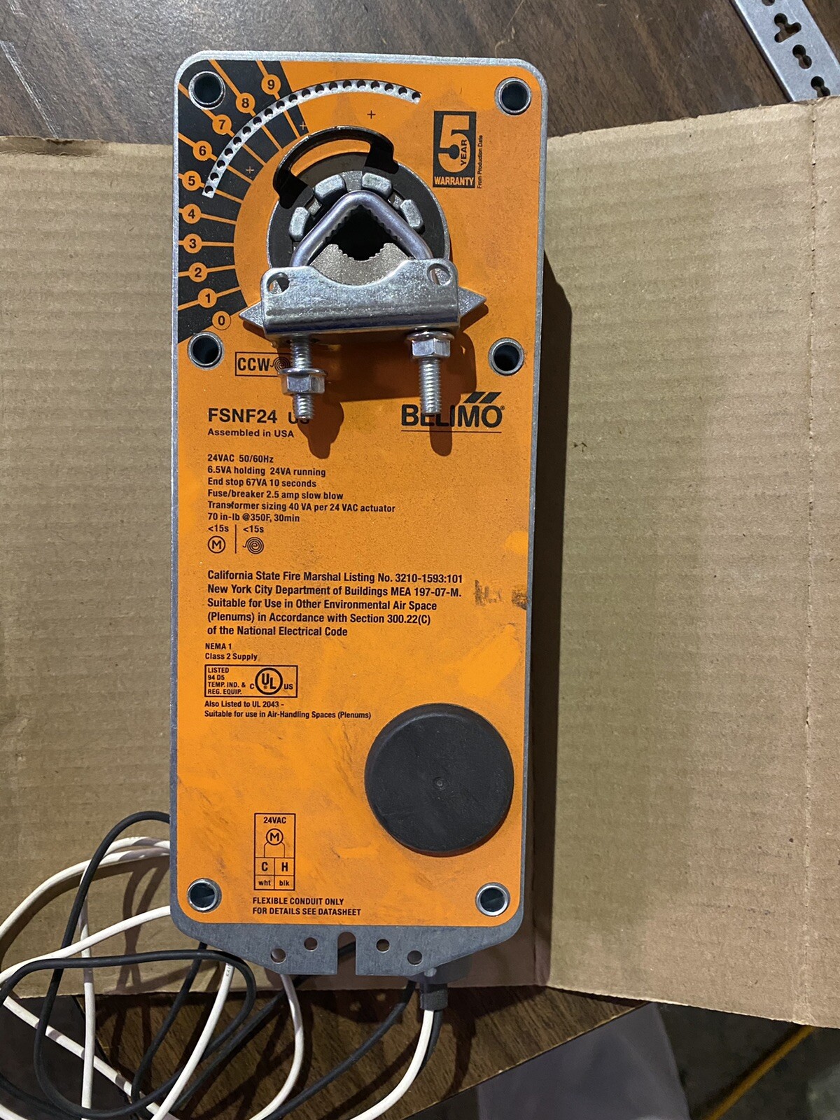 BELIMO FSLF24-FC US FIRE & SMOKE ACTUATOR 30in/3.5Nm SPRING RETURN 24VAC
