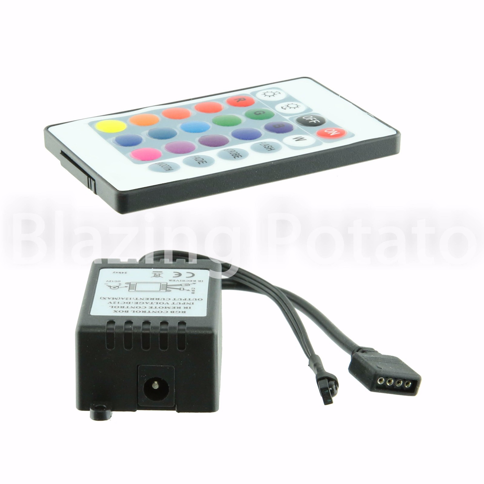 RGB LED Controller with 24 Key IR Remote for RGB SMD 5050 3528 LED Strip ☆USA☆