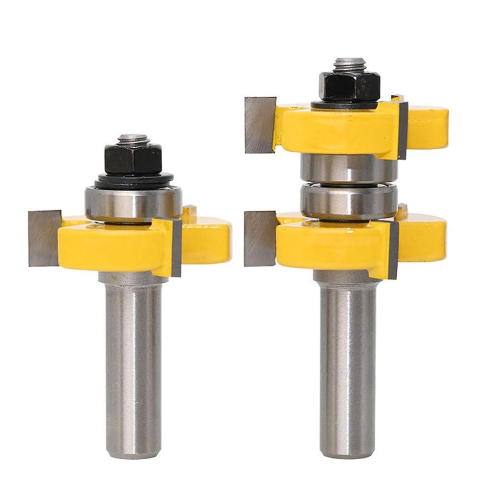 1/2 Inch Shank Adjustable Tongue and Groove Router Bit Set 1-1/2" Stock Woodwork