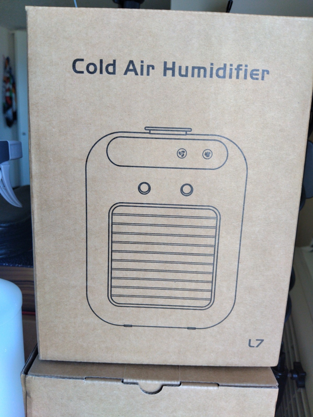 Cold Air Humidifier Battery Operated Rechargeable 2 Speed Large Water Tank White