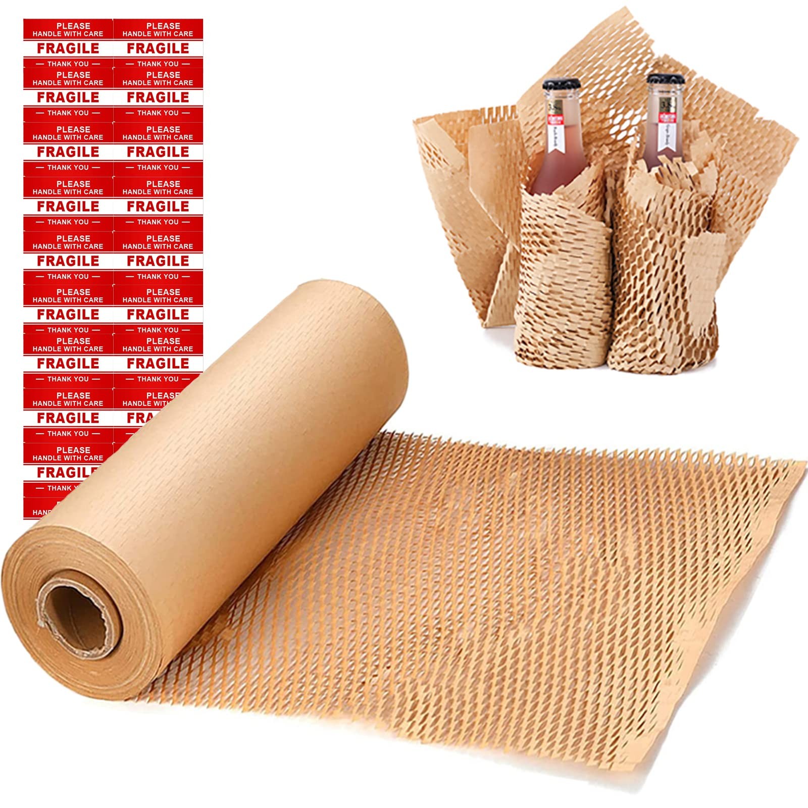 Honeycomb Packing Wrap 15"x131' Sustainable Alternative to Bubble Wrap for Mo...