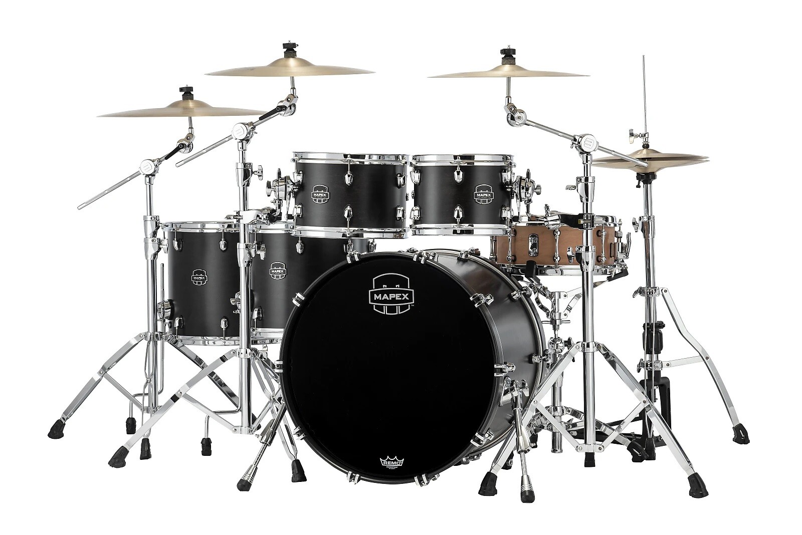 Mapex Saturn Satin Black Studioease Drums Shells Pack 22/10/12/14/16 Auth Dealer