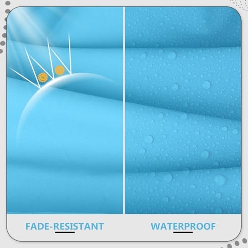 3 Pack Patio Seat Cushions Replacement Covers, 36*18-1PC+36*18-2PC Lake Blue