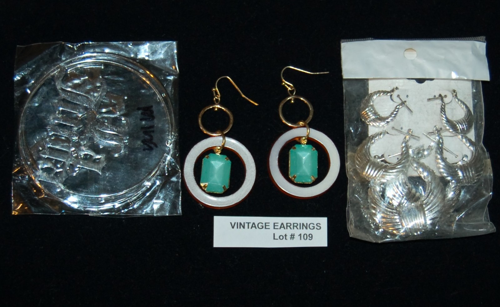 VINTAGE  JEWELRY Earrings Set of 3 Pairs Lot#109